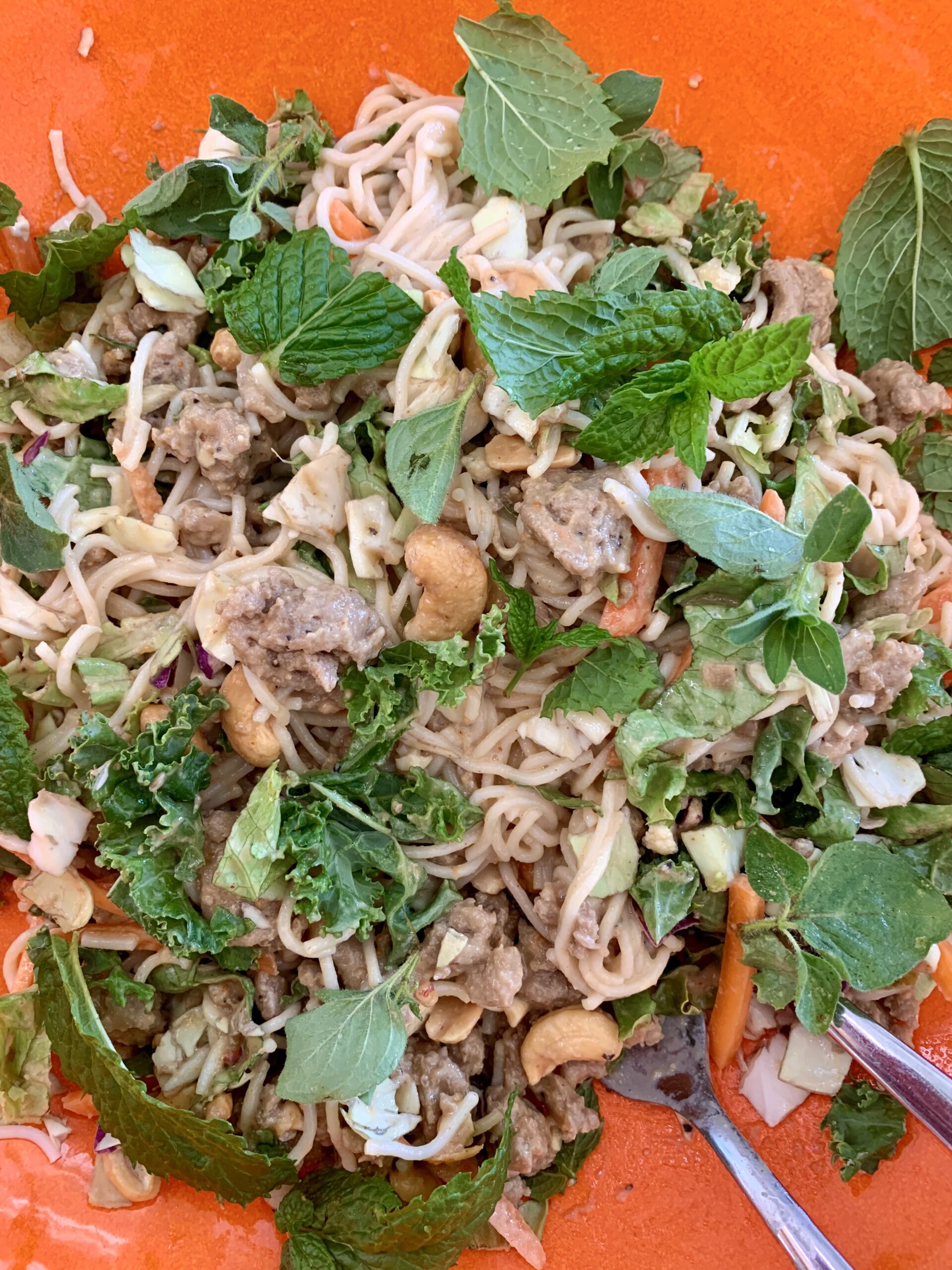 Turkey Ramen Salad with Peanut Dressing