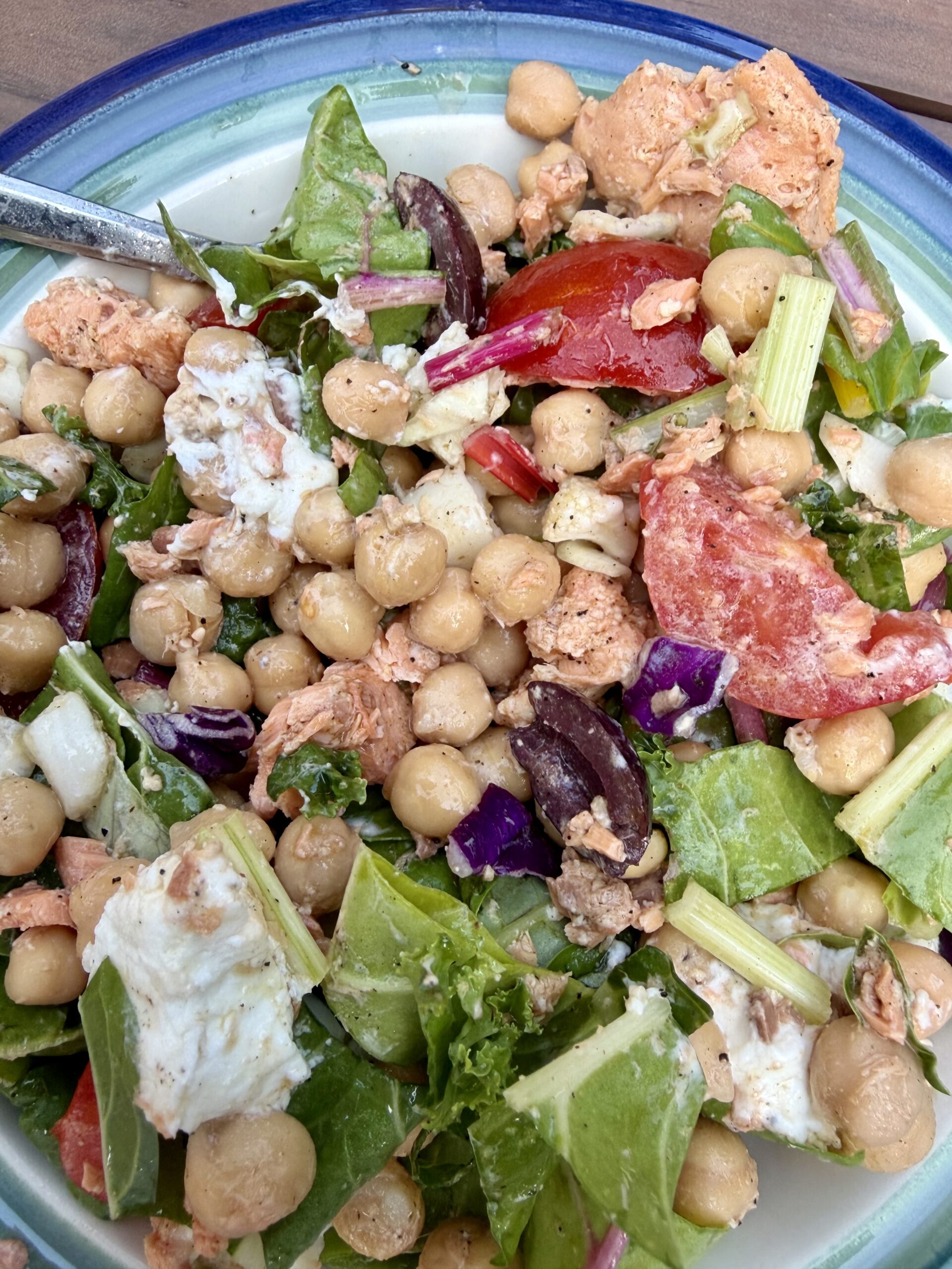Fast & Fresh Chickpea Salmon Salad